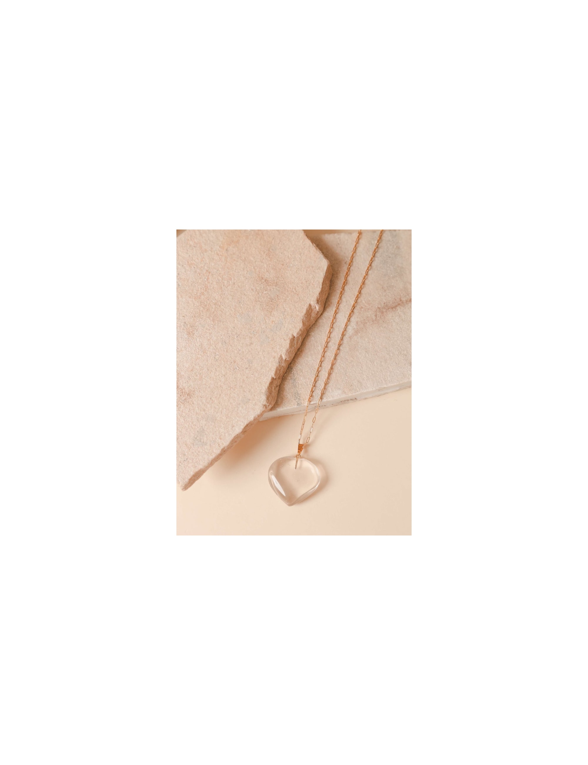 COLAR CORAÇÃO QUARTZO CRISTAL - CO7004VO02