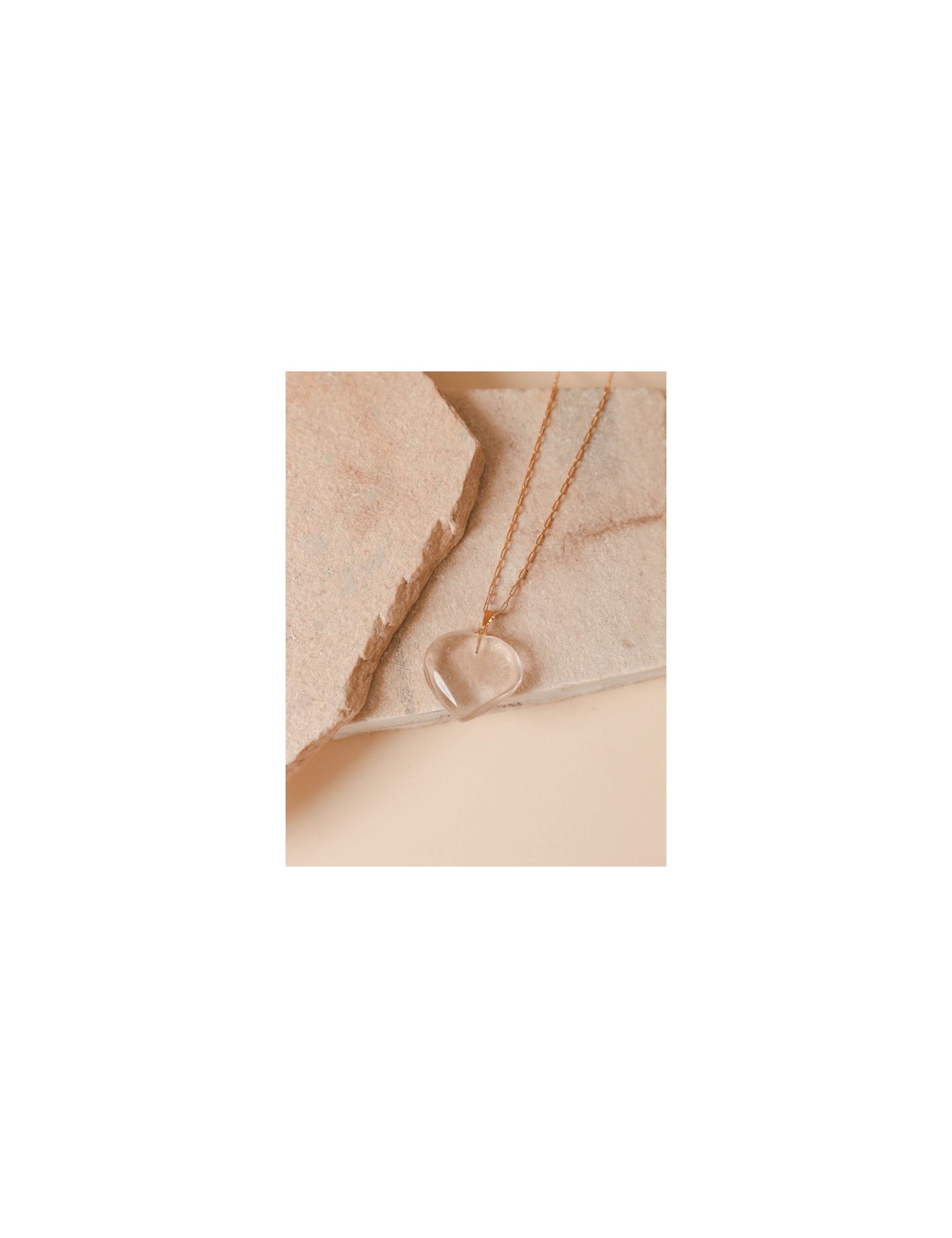 COLAR CORAÇÃO QUARTZO CRISTAL - CO7004VO02