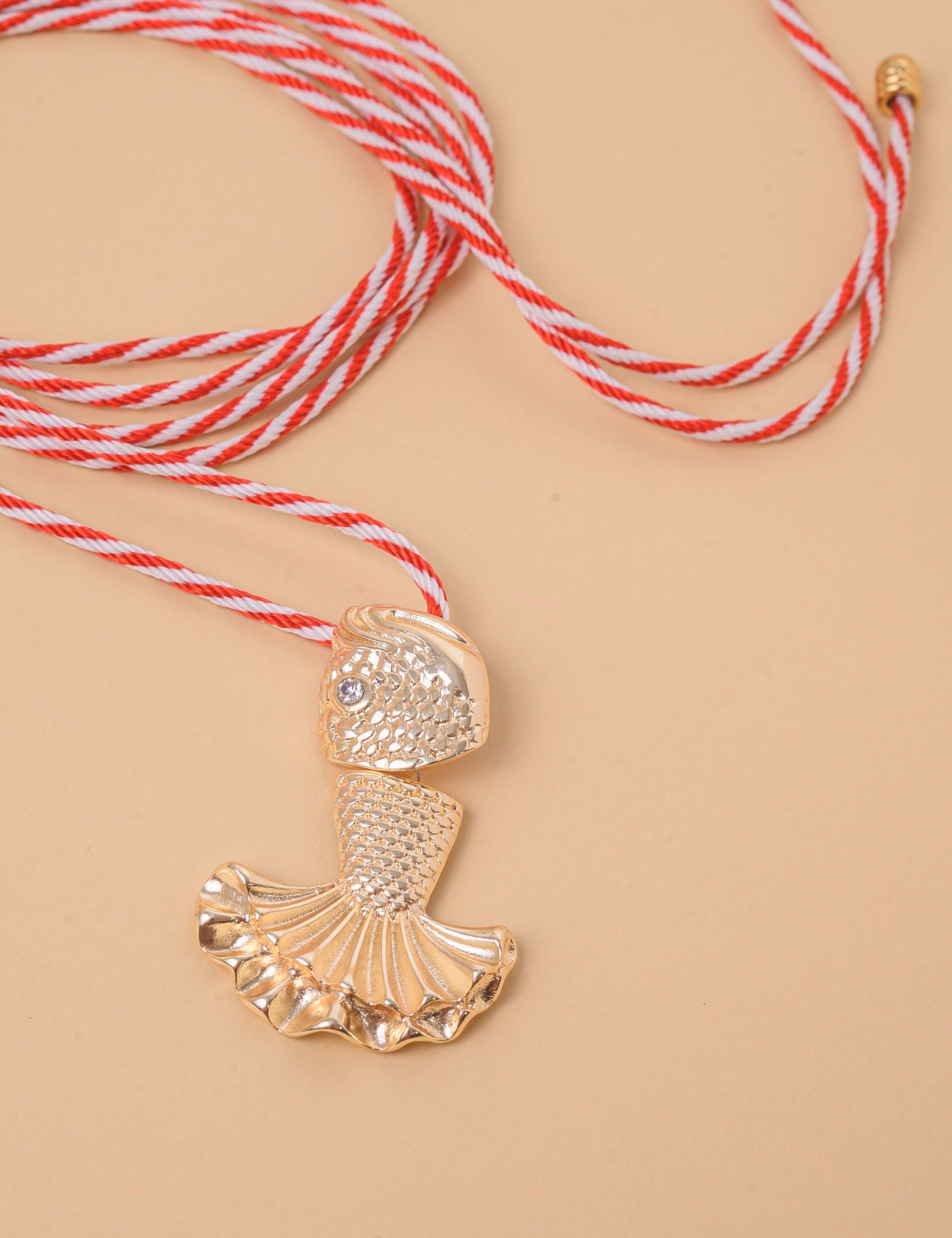 COLAR CORDÃO TORCIDO PINGENTE PEIXE - CO29271