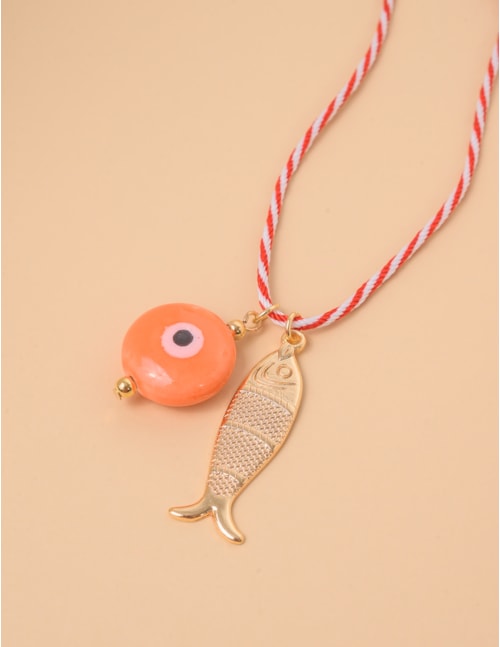 COLAR CORDÃO TORCIDO PINGENTE PEIXE - CO29271VO08