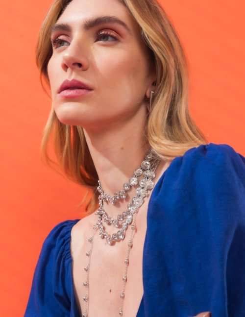 COLAR CRISTAL JULIE SILVER - B2B