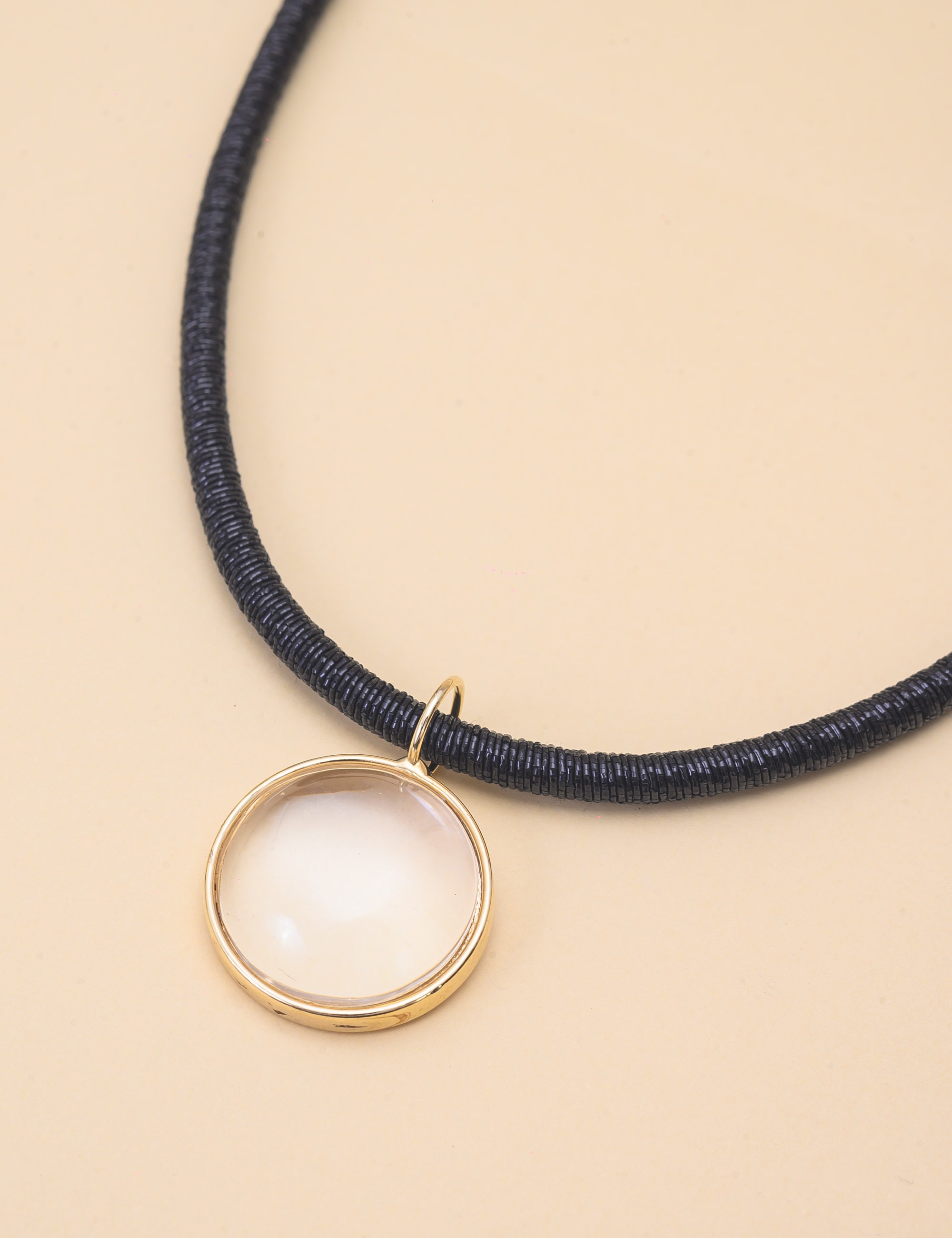 COLAR DE LUREX PINGENTE CRISTAL TRANSPARENTE - CO29384VO191