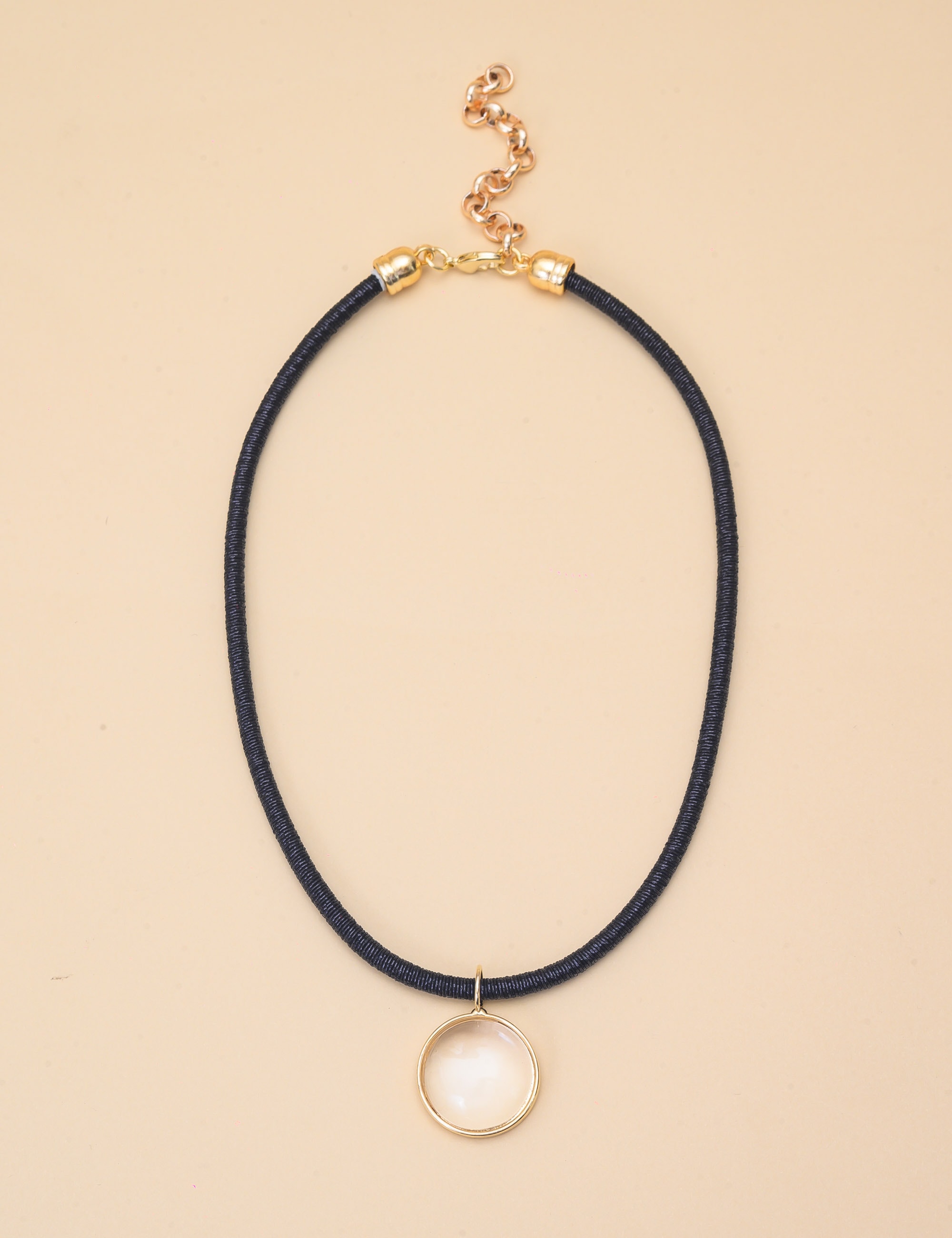 COLAR DE LUREX PINGENTE CRISTAL TRANSPARENTE - CO29384VO191