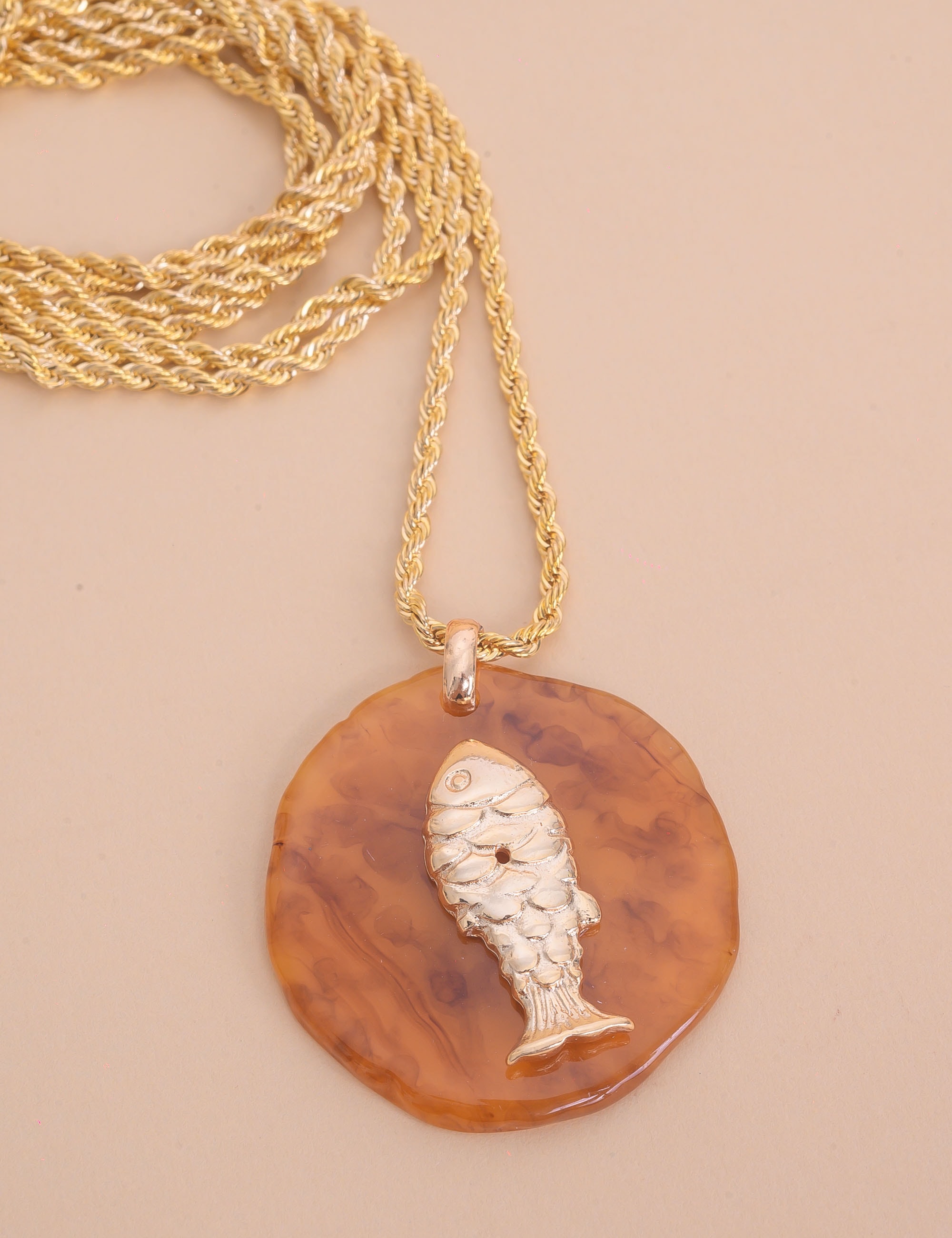 COLAR DE OURO PINGENTE PEIXE TARTARUGA - CO29361VO20