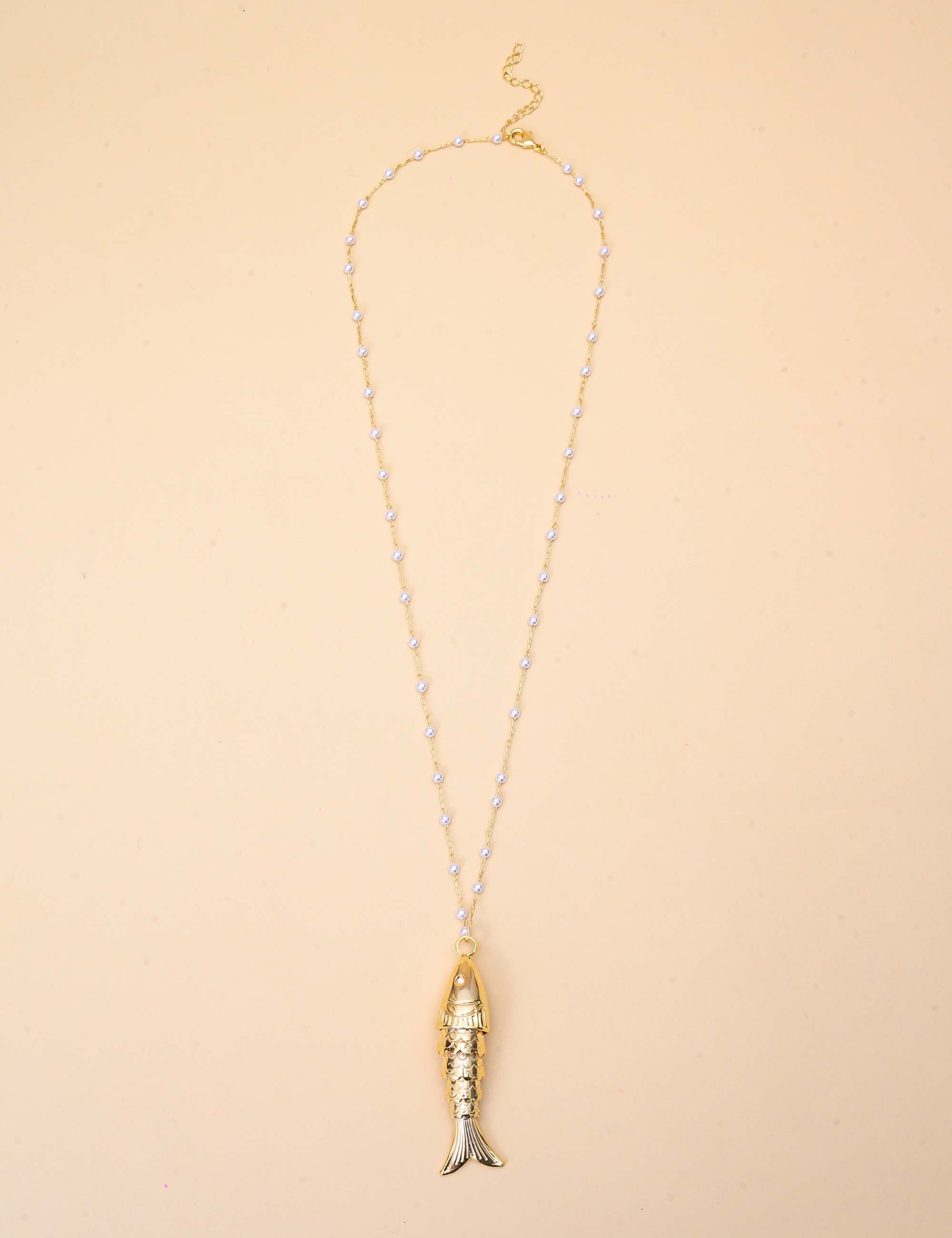 COLAR DE PÉROLA PINGENTE PEIXE - CO29407