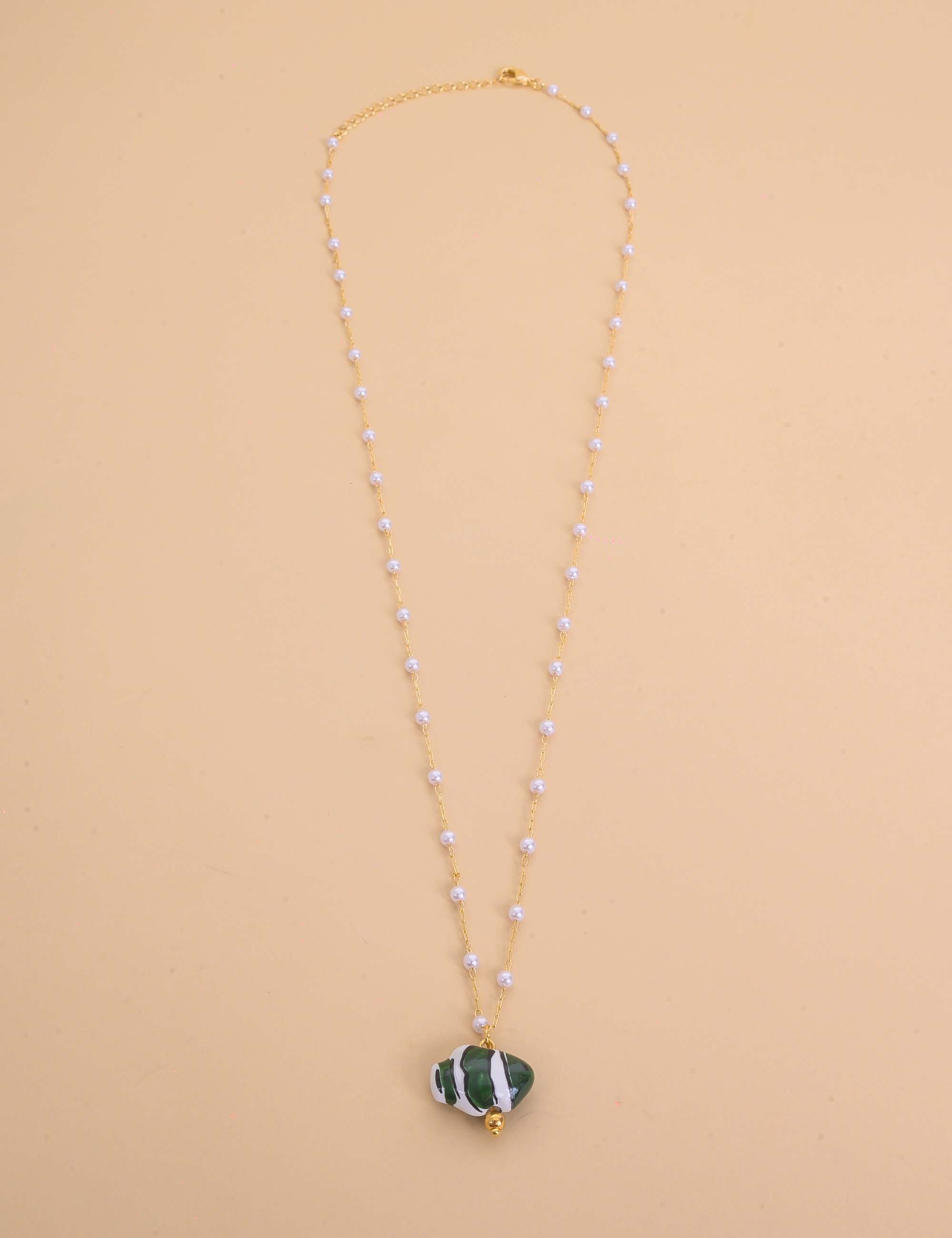 COLAR DE PÉROLAS OURO PEIXE VERDE - CO29379VO13