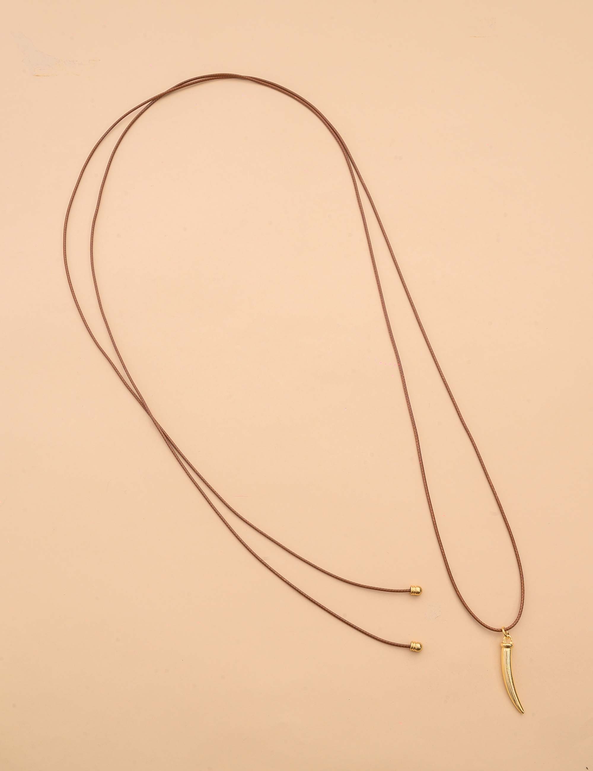 COLAR FIO MARROM ESCURO DENTE - CO29175