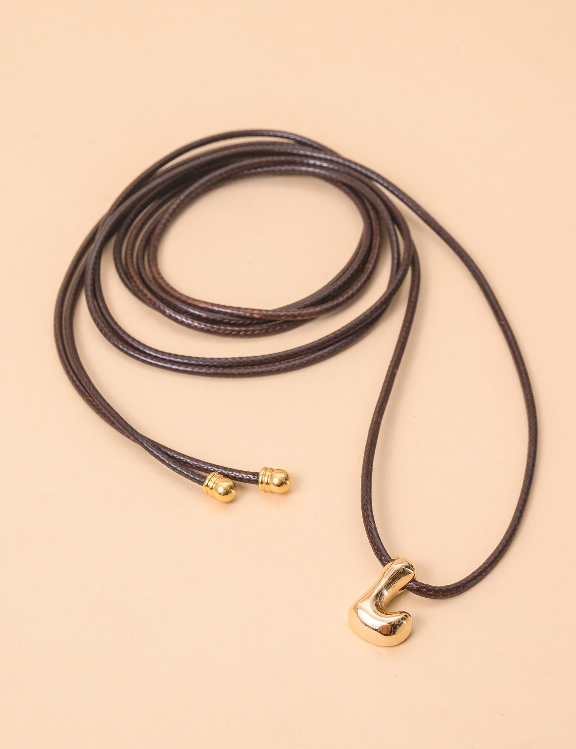 COLAR FIO PINGENTE L MARROM CLARO - CO29208VO05