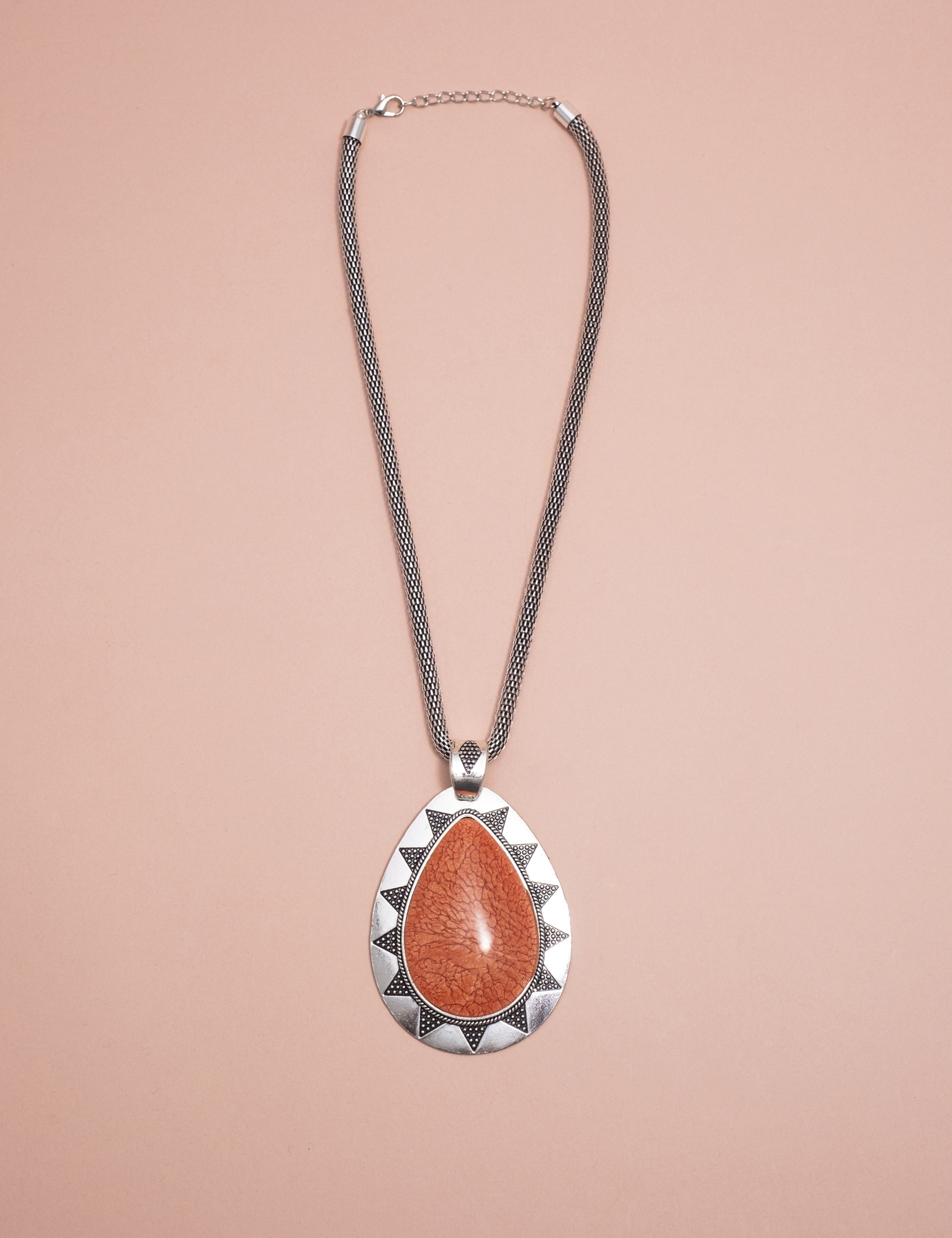 COLAR GOTA LARANJA PRATA VINTAGE B2B - CO29098VO01