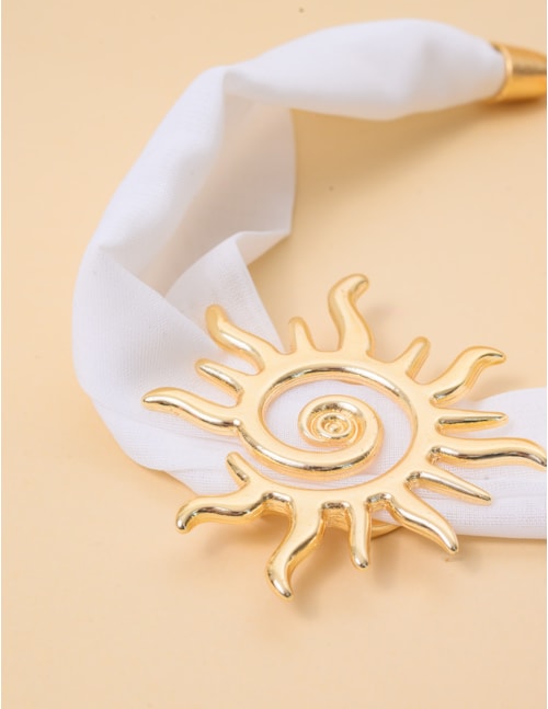 COLAR LENÇO BRANCO COM PINGENTE SOL VAZADO - CO29351VO15