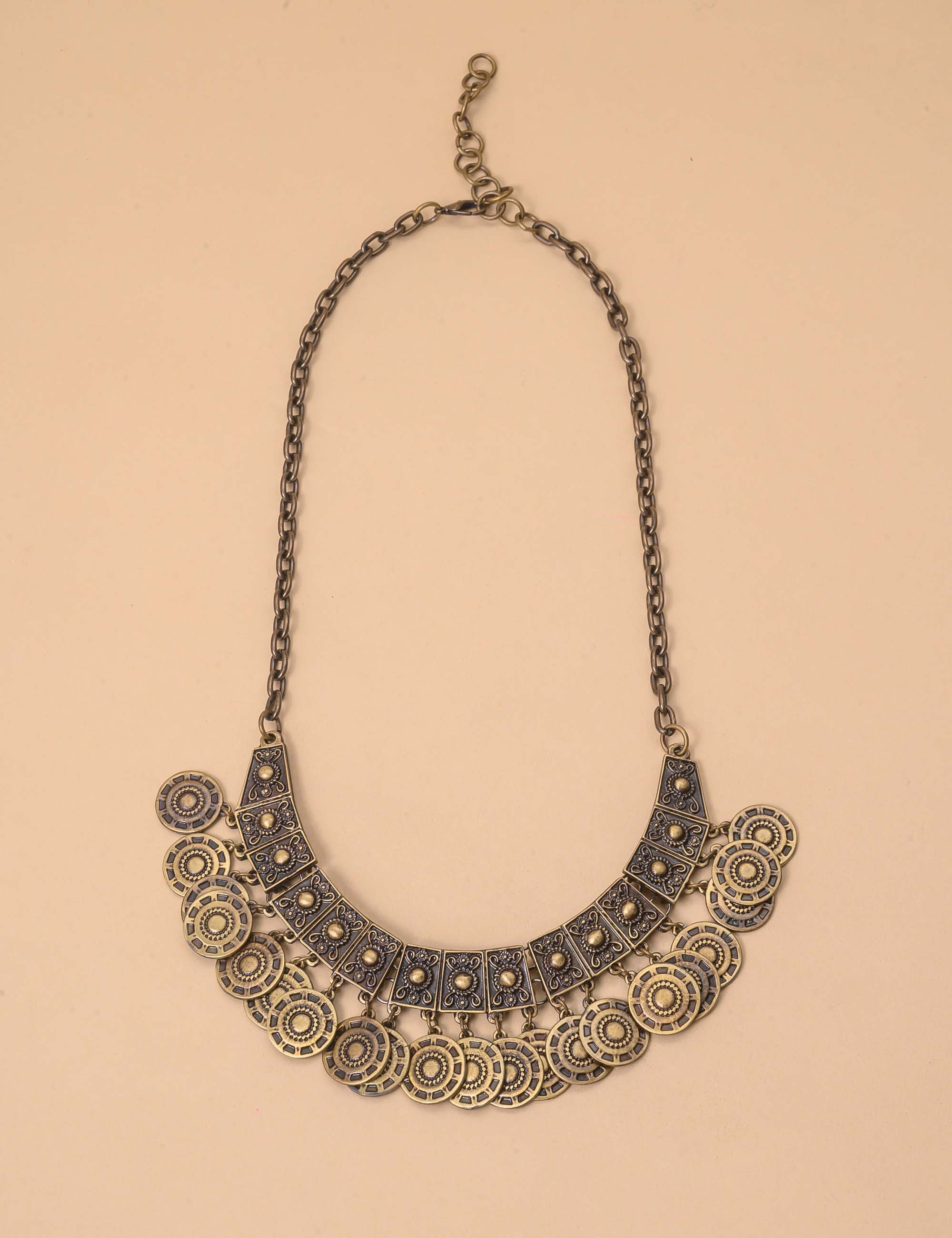 COLAR MEDALHAS METAL OURO VINTAGE - CO29184VO02