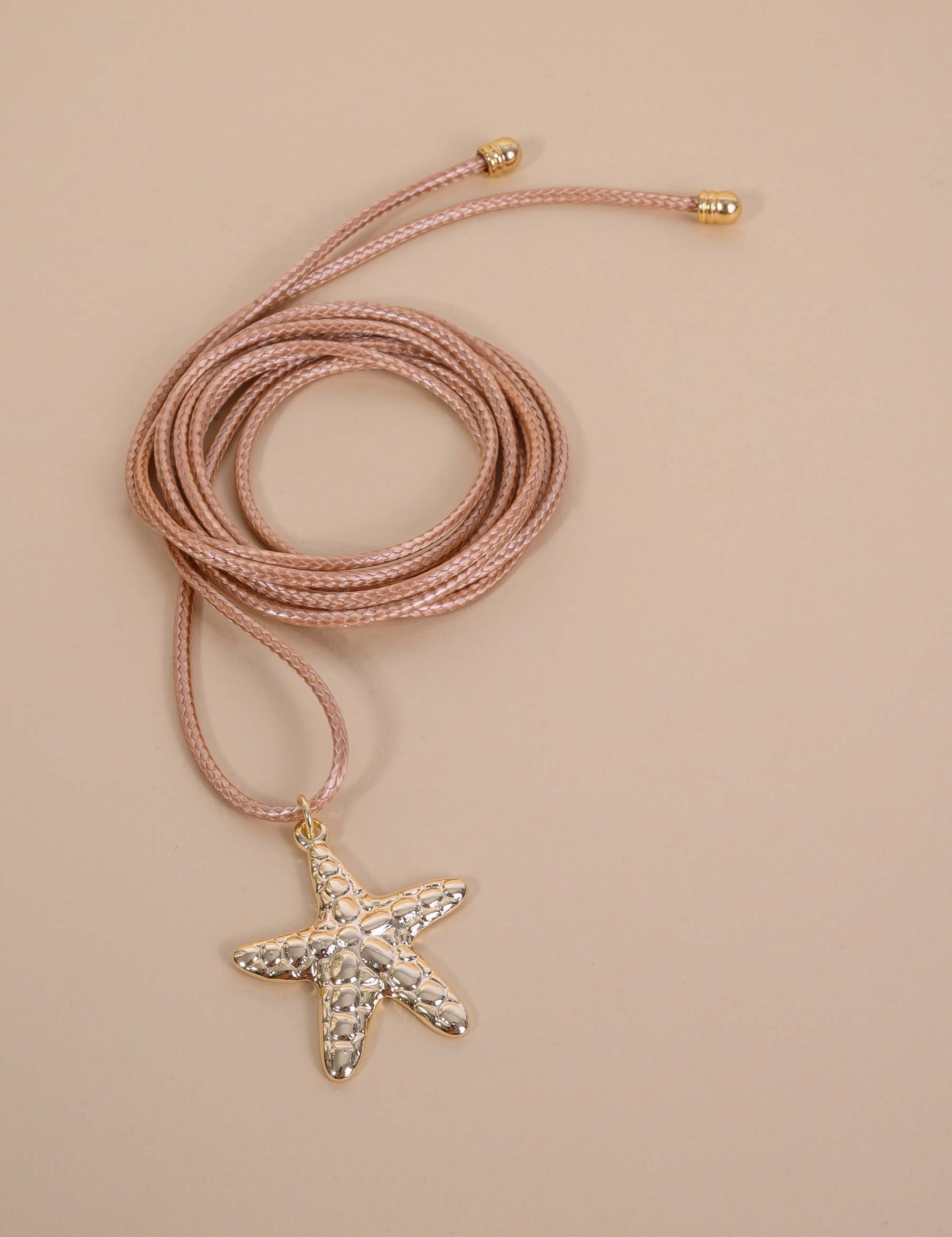 COLAR NUDE PINGENTE DE ESTRELA DO MAR OURO - CO29354VO26