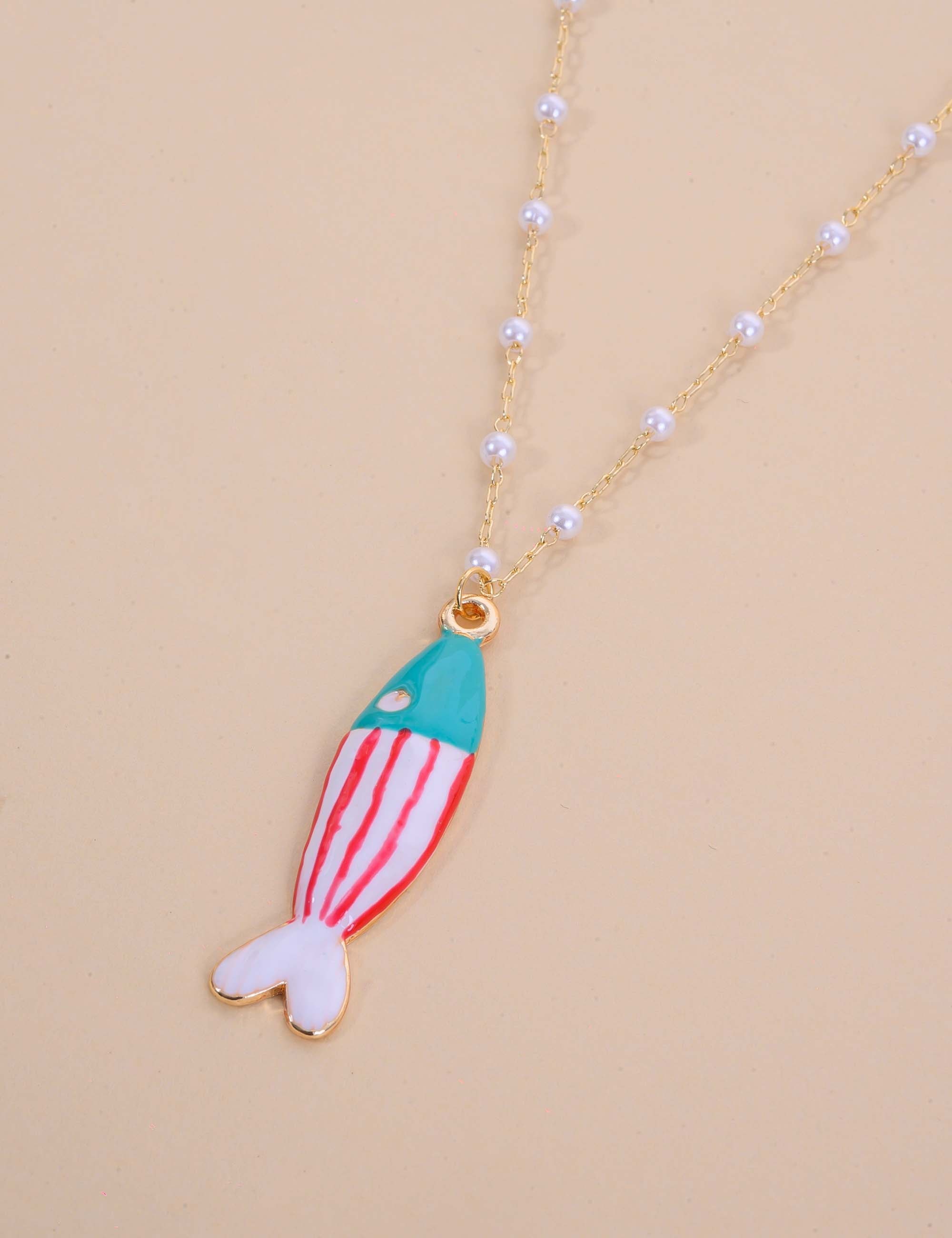 COLAR OURO PEIXE ESMALTADO COLORIDO - CO29347