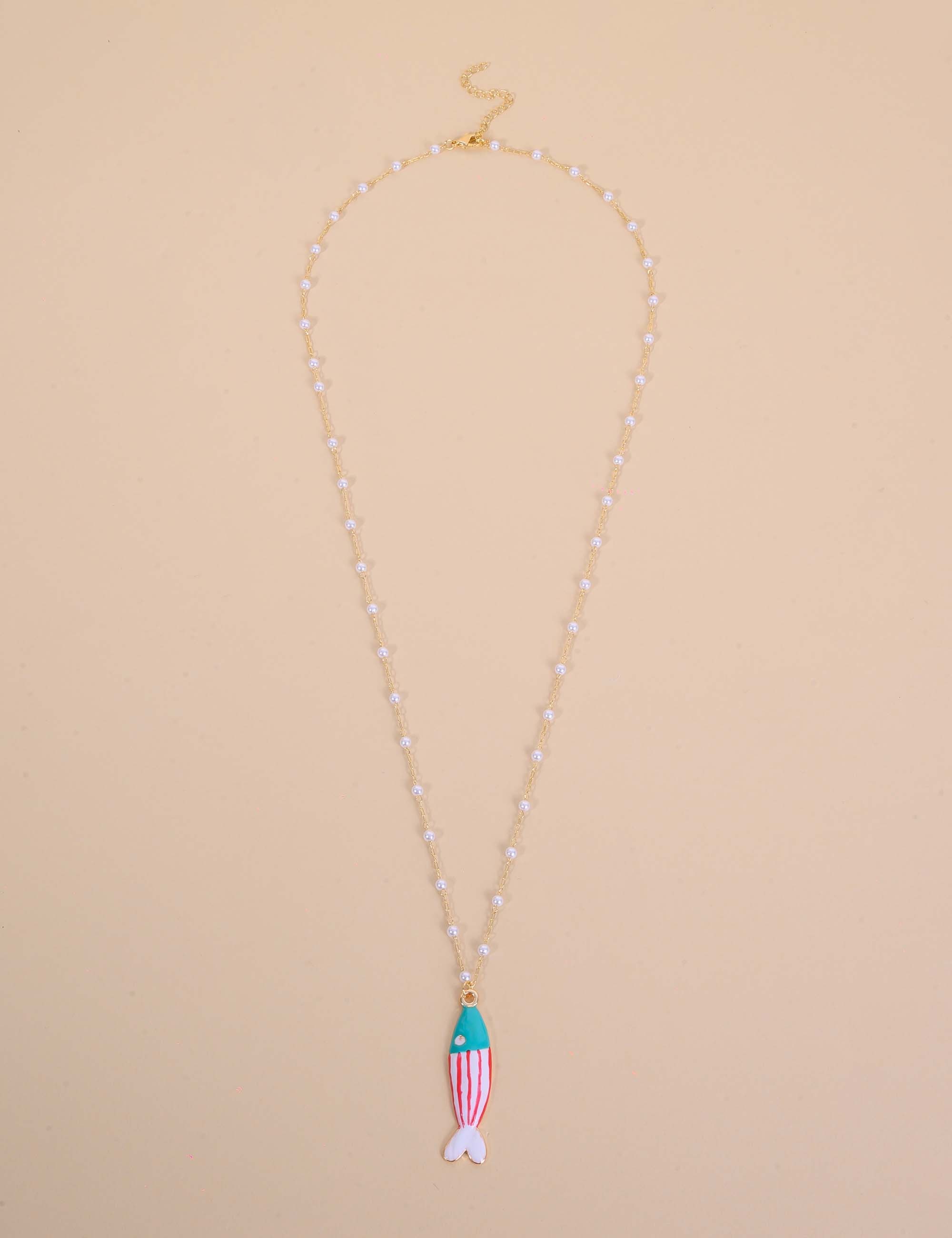 COLAR OURO PEIXE ESMALTADO COLORIDO - CO29347VO23