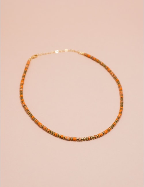 COLAR PEDRA HOWLITA ORANGE - B2B