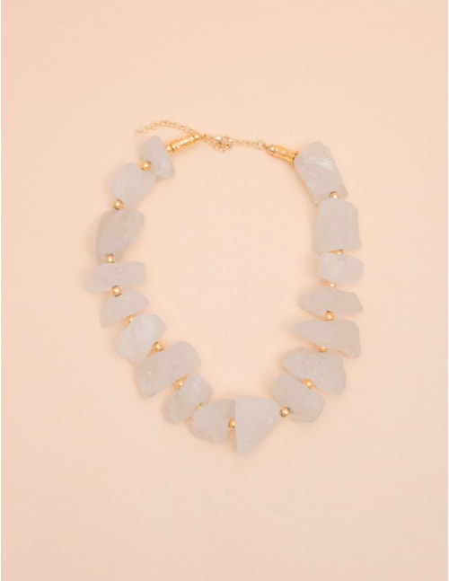 COLAR PEDRA QUARTZO BRANCO B2B - CO6010VO01