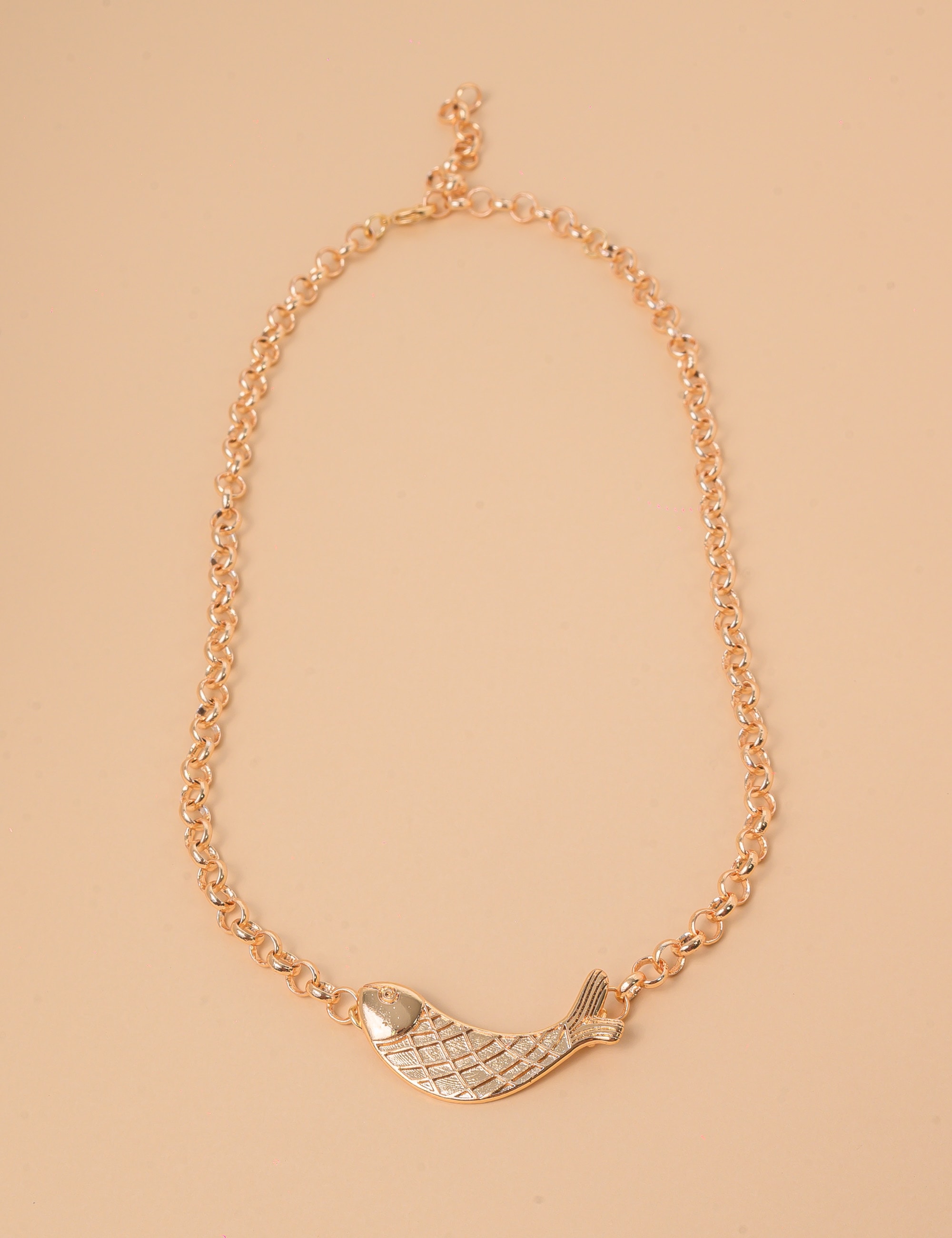 COLAR PEIXE METAL OURO - CO29277