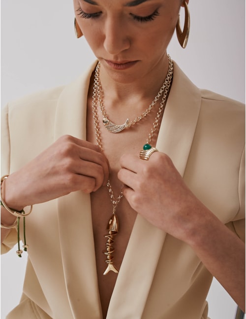 COLAR PEIXE METAL OURO - CO29277VO01