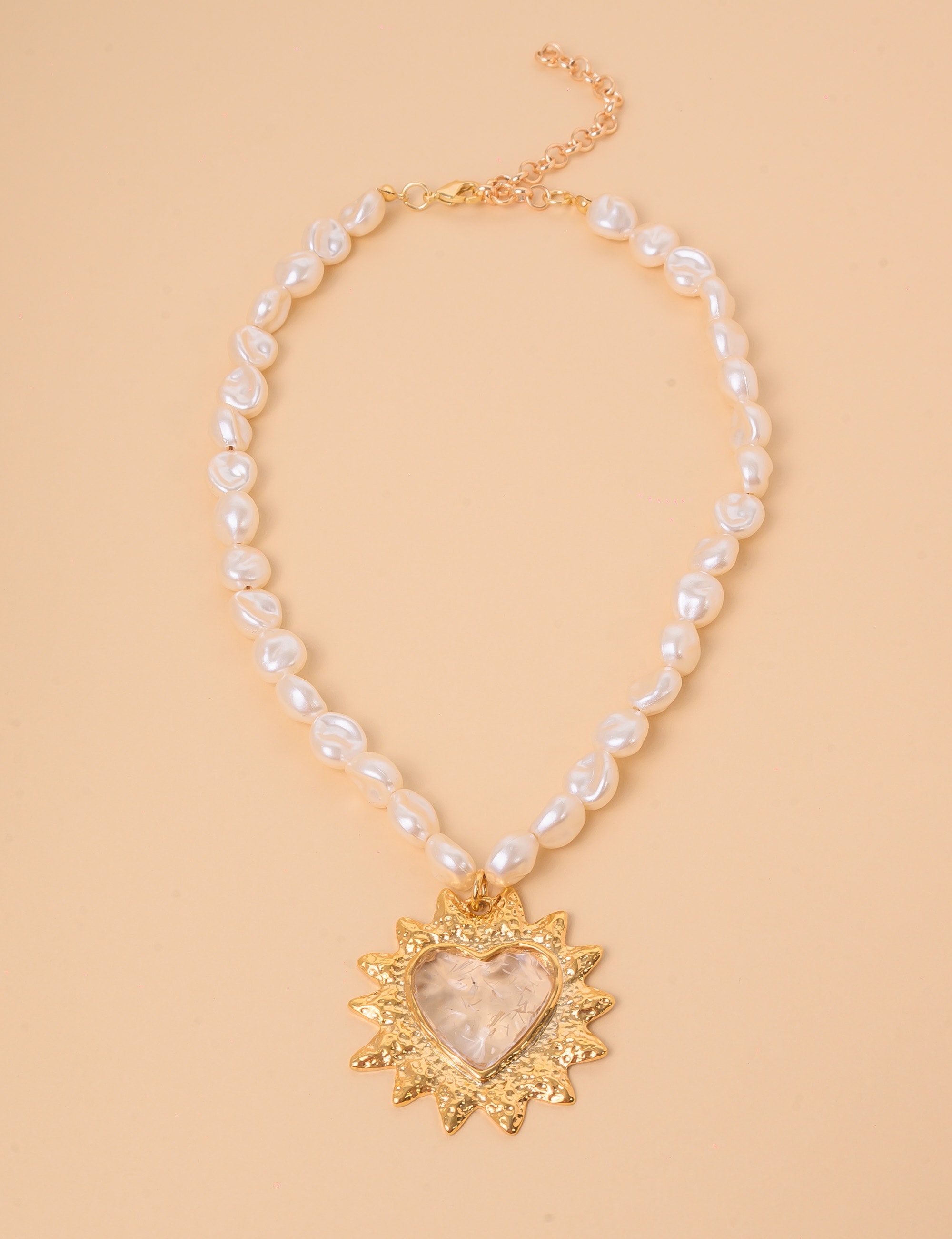 COLAR PÉROLA CORAÇÃO CRISTAL - CO29304VO21