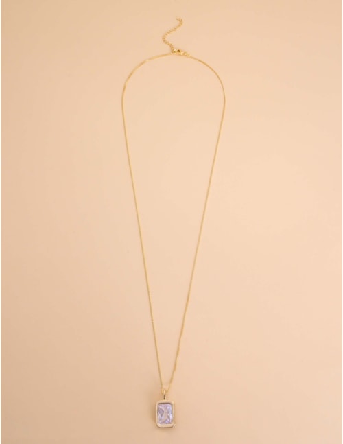 COLAR PINGENTE CRISTAL QUADRADO - CO29363VO01