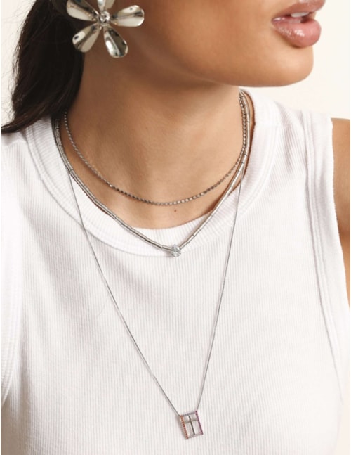 Escapulário Cruz Colors Silver