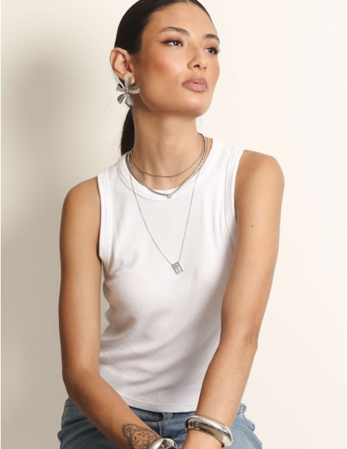 Escapulário Cruz Colors Silver