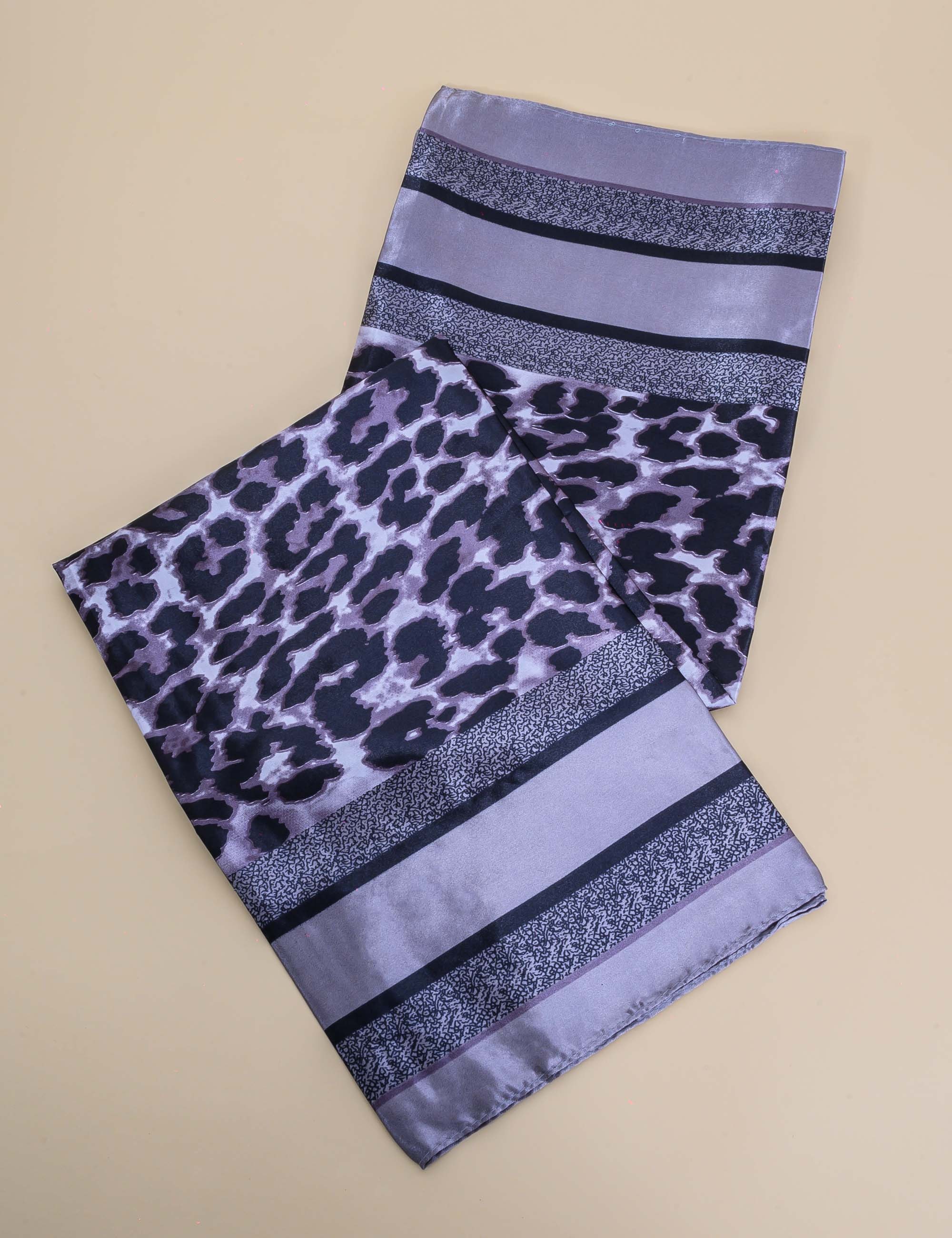 LENÇO CINZA ESTAMPA ONÇA - LE0002VO14