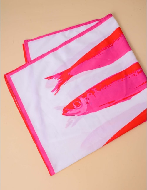 LENÇO DE PEIXE BRANCO E ROSA - LE0002VO15