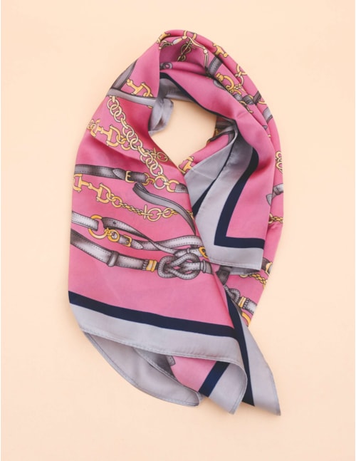 LENÇO ESTAMPADO ROSA