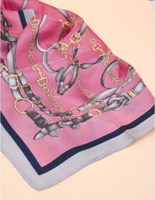 LENÇO ESTAMPADO ROSA