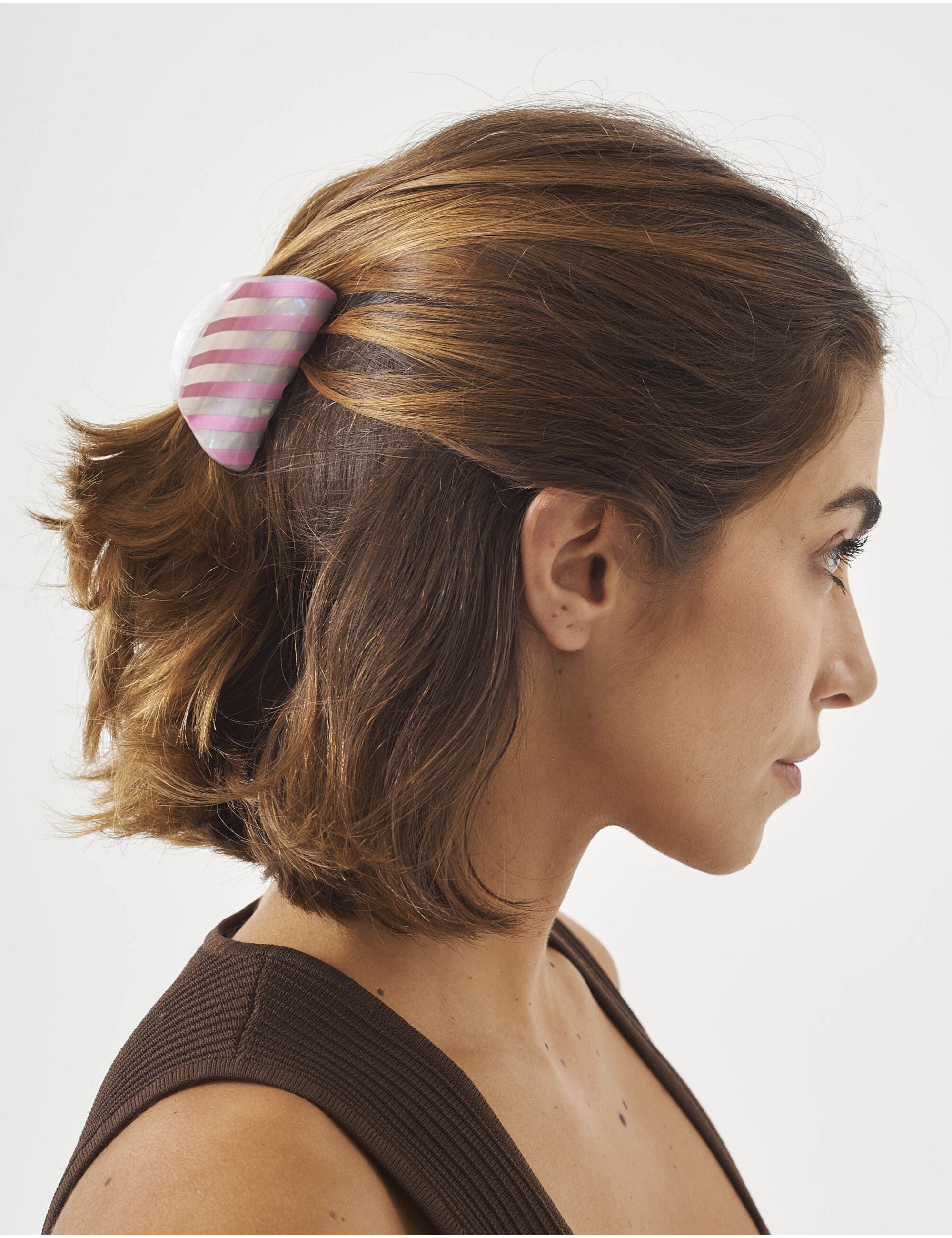 PRESILHA DE RESINA LISTRAS ROSA - PR29012VO06