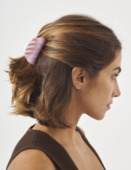 PRESILHA DE RESINA LISTRAS ROSA - PR29012VO06