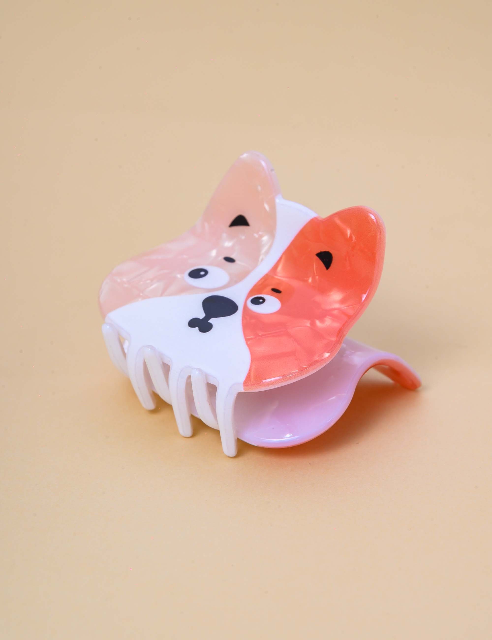 PRESILHA RESINA CACHORRINHO BEGE E LARANJA - PR2925VO09