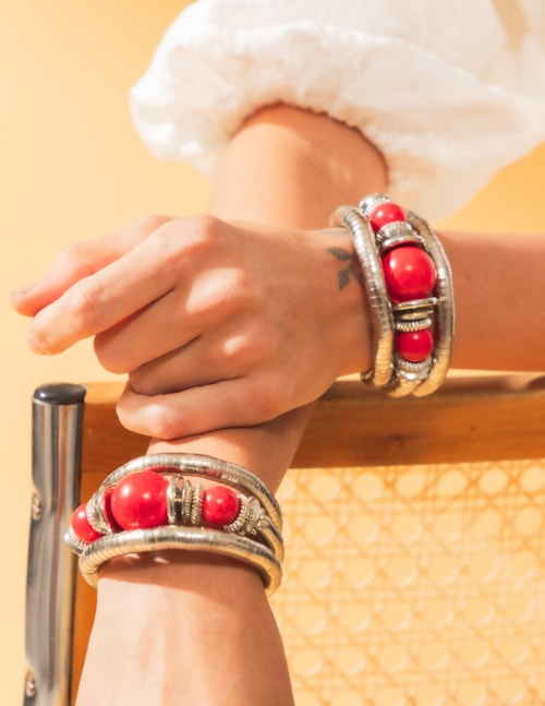 PULSEIRA BOHO CHIC HOWLITA VERMELHA B2B - PU29006VO01