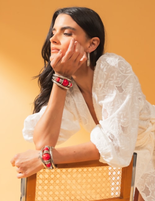 PULSEIRA BOHO CHIC HOWLITA VERMELHA B2B - PU29006VO01