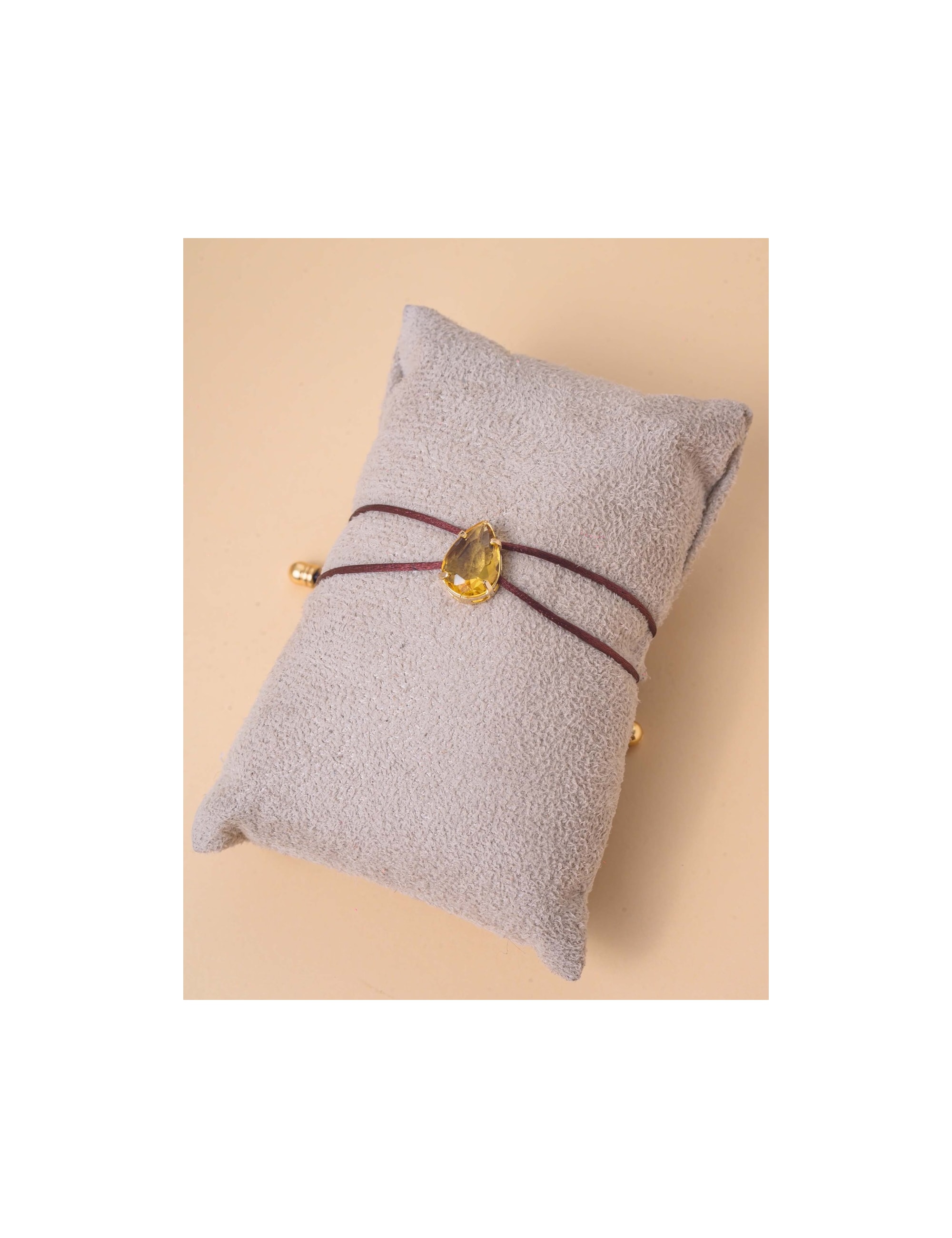 PULSEIRA MARROM GOTA CRISTAL AMARELO - PU29065VO24