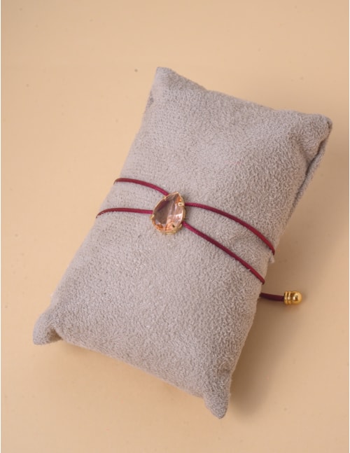 PULSEIRA ROXA GOTA CRISTAL ROSA - PU29065VO11
